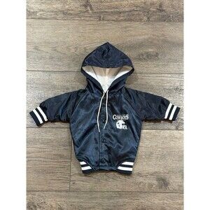 Vintage 80s Chalk Line Dallas Cowboys Satin Hooded Baby Jacket 6 Months Blue